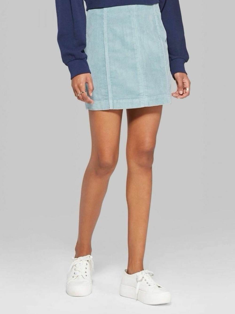 wild fable Pastel Blue Corduroy Mini Skirt